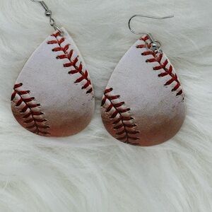 Baseball Stitch Teardrop Earrings